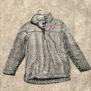 Texas A&M Aggies Fuzzy Sherpa 1/4 Zip Pullover Jacket Sweatshirt